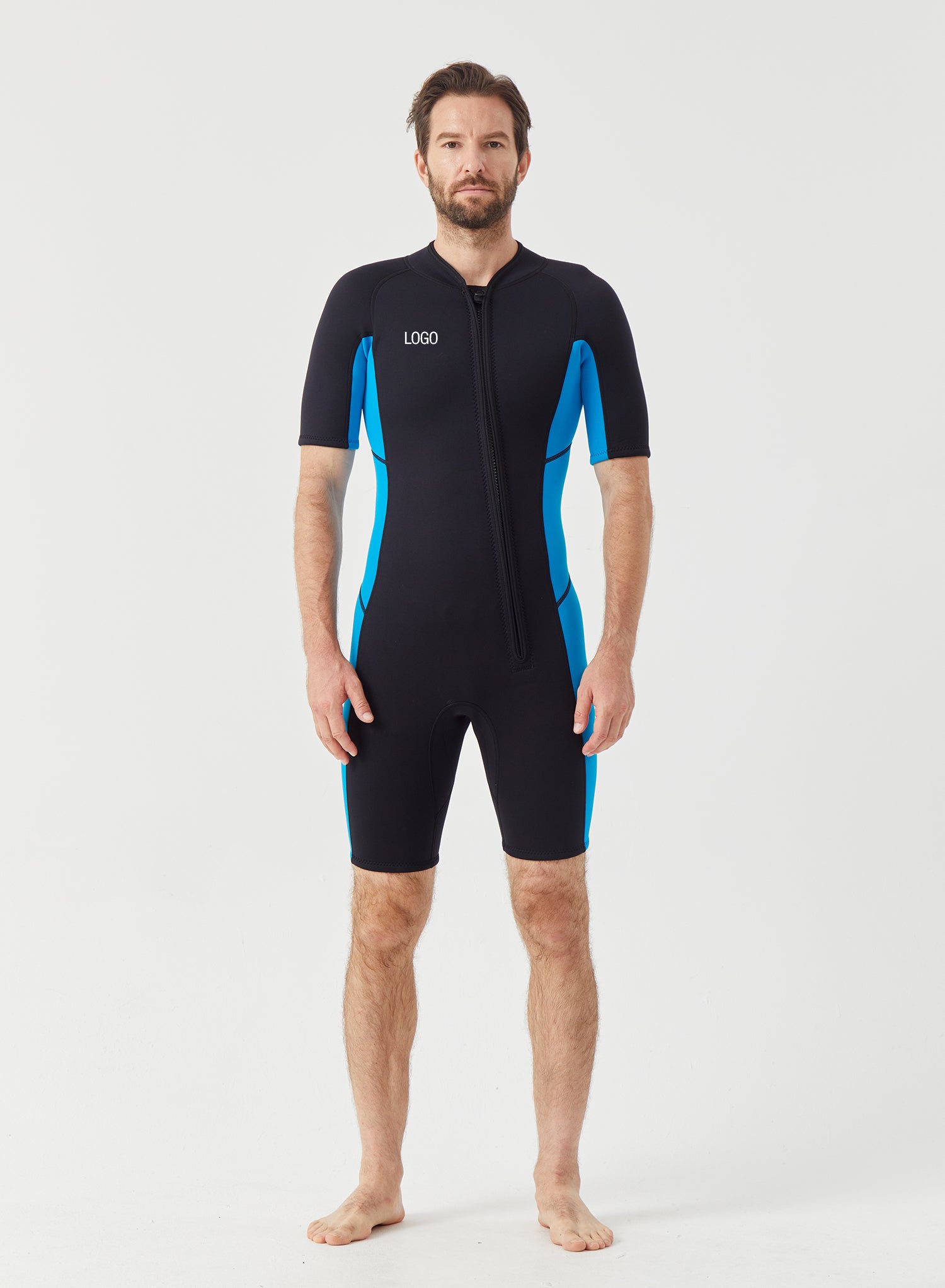 Men Wetsuit 3/2mm Neoprene Shorty Blue | OEM Custom