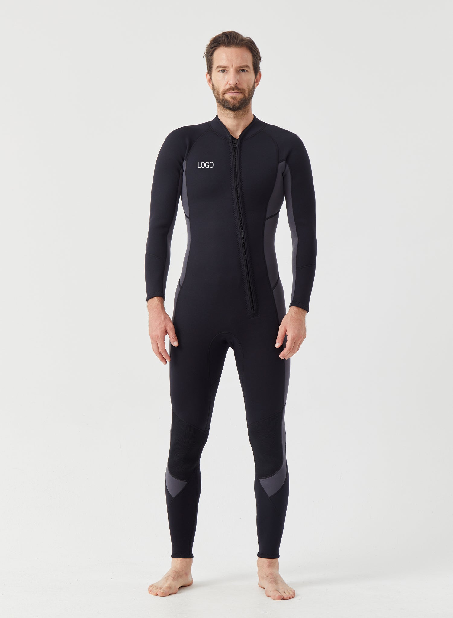 Men Wetsuit 3/2mm Neoprene Full Suit Grey | OEM Custom