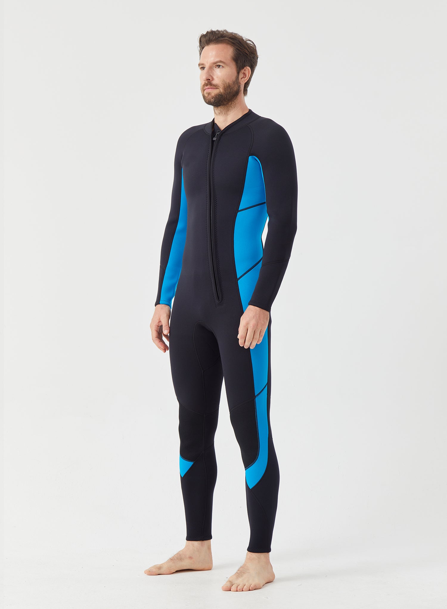 Men Wetsuit 3/2mm Neoprene Full Suit Blue | OEM Custom