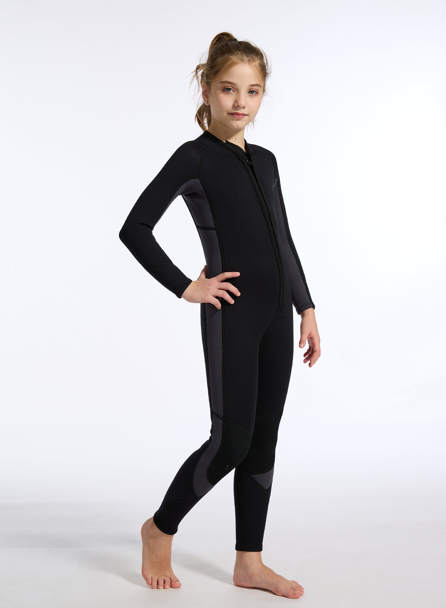 Kids Wetsuit 3/2mm Neoprene Full Suit Grey | OEM Custom