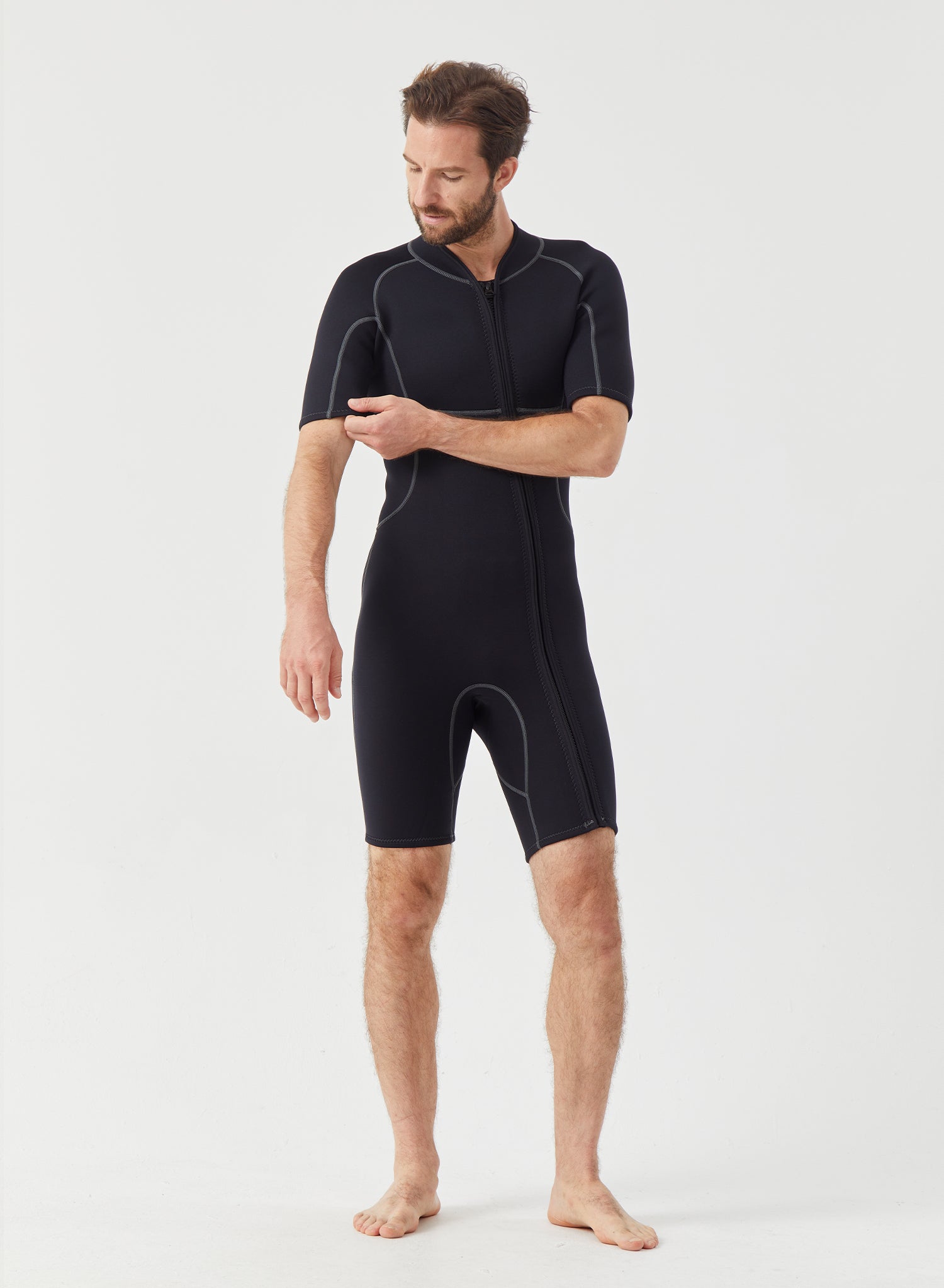 Men Wetsuit 3/2mm Neoprene Shorty Suit Black | OEM Custom