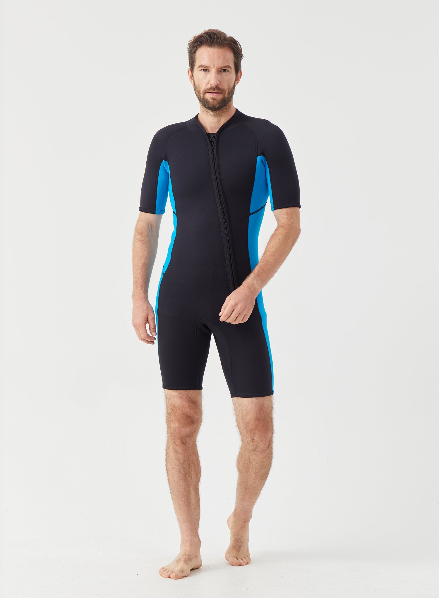 Men Wetsuit 3/2mm Neoprene Shorty Blue | OEM Custom