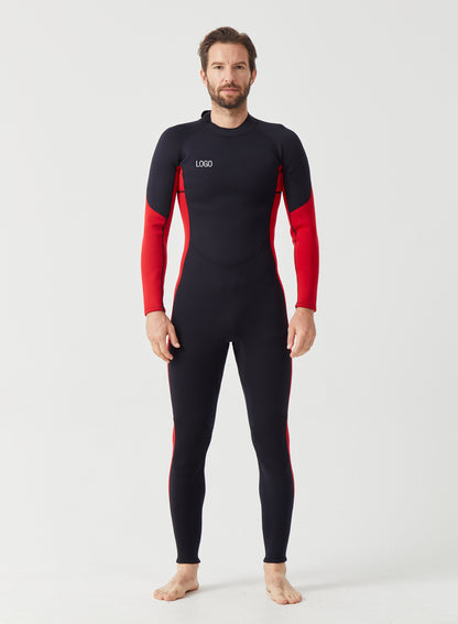 Men Wetsuit 3/2mm Neoprene Full Suit Red | OEM Custom