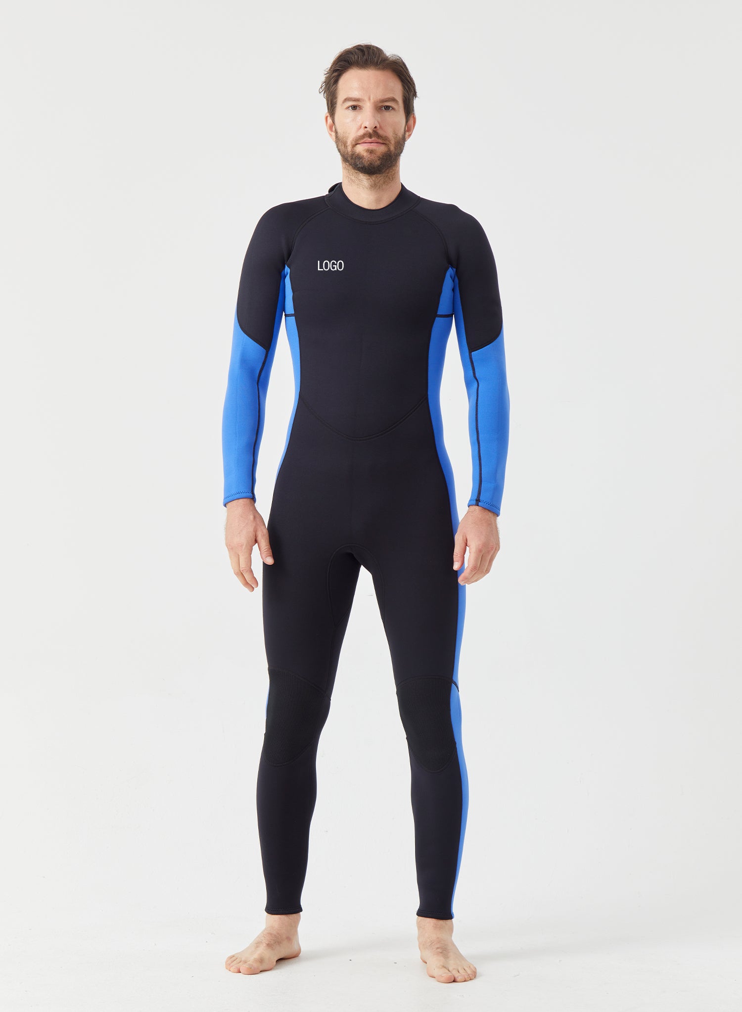 Men Wetsuit 3/2mm Neoprene Full Suit Blue | OEM Custom