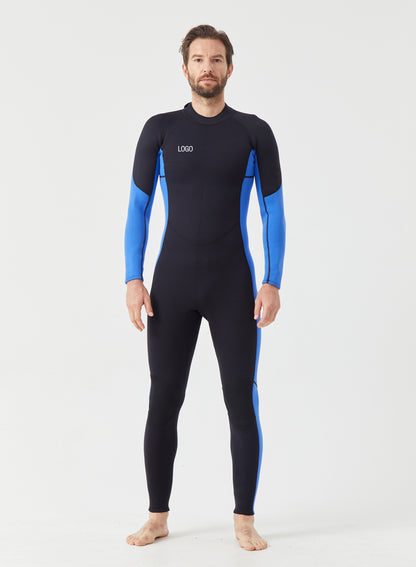 Men Wetsuit 3/2mm Neoprene Full Suit Blue | OEM Custom