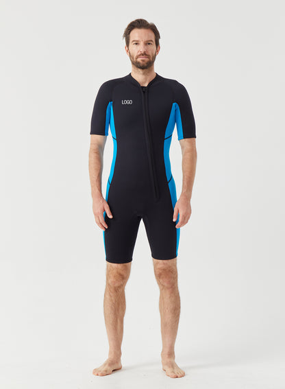 Men Wetsuit 3/2mm Neoprene Shorty Blue | OEM Custom