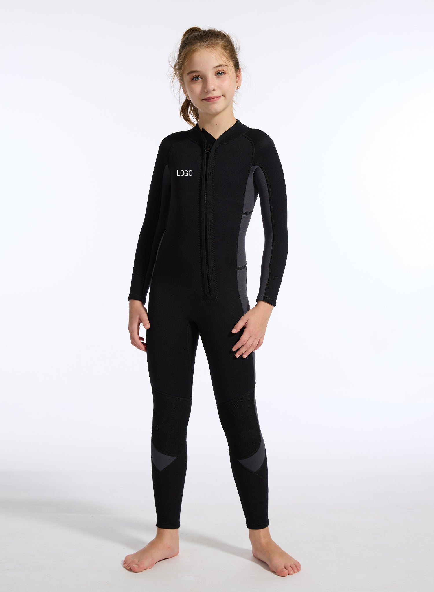 Kids  Wetsuit 3/2mm Neoprene Full Suit Grey | OEM Custom