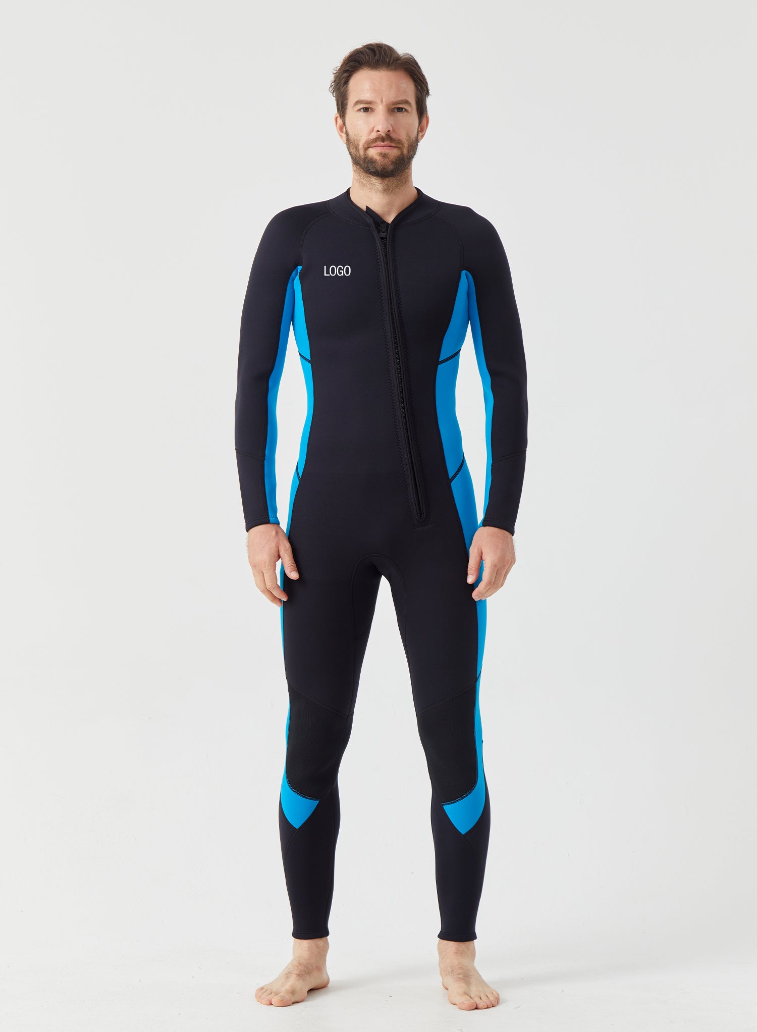 Men Wetsuit 3/2mm Neoprene Full Suit Blue | OEM Custom