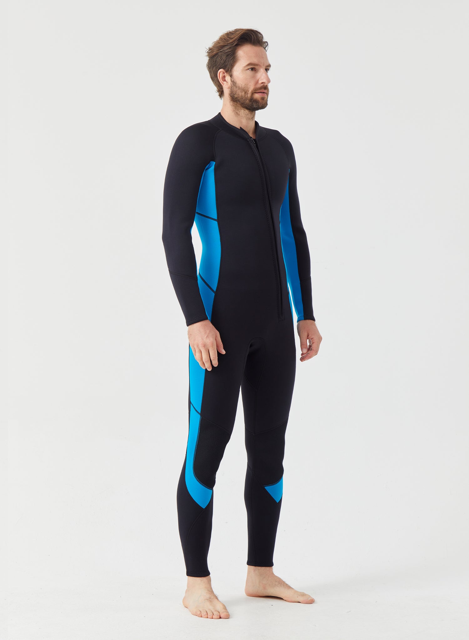 Men Wetsuit 3/2mm Neoprene Full Suit Blue | OEM Custom