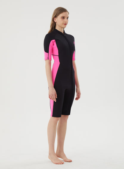 Women Wetsuit 3/2mm Neoprene Shorty Suit Pink | OEM Custom