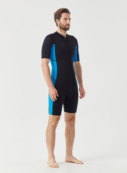 Men Wetsuit 3/2mm Neoprene Shorty Blue | OEM Custom