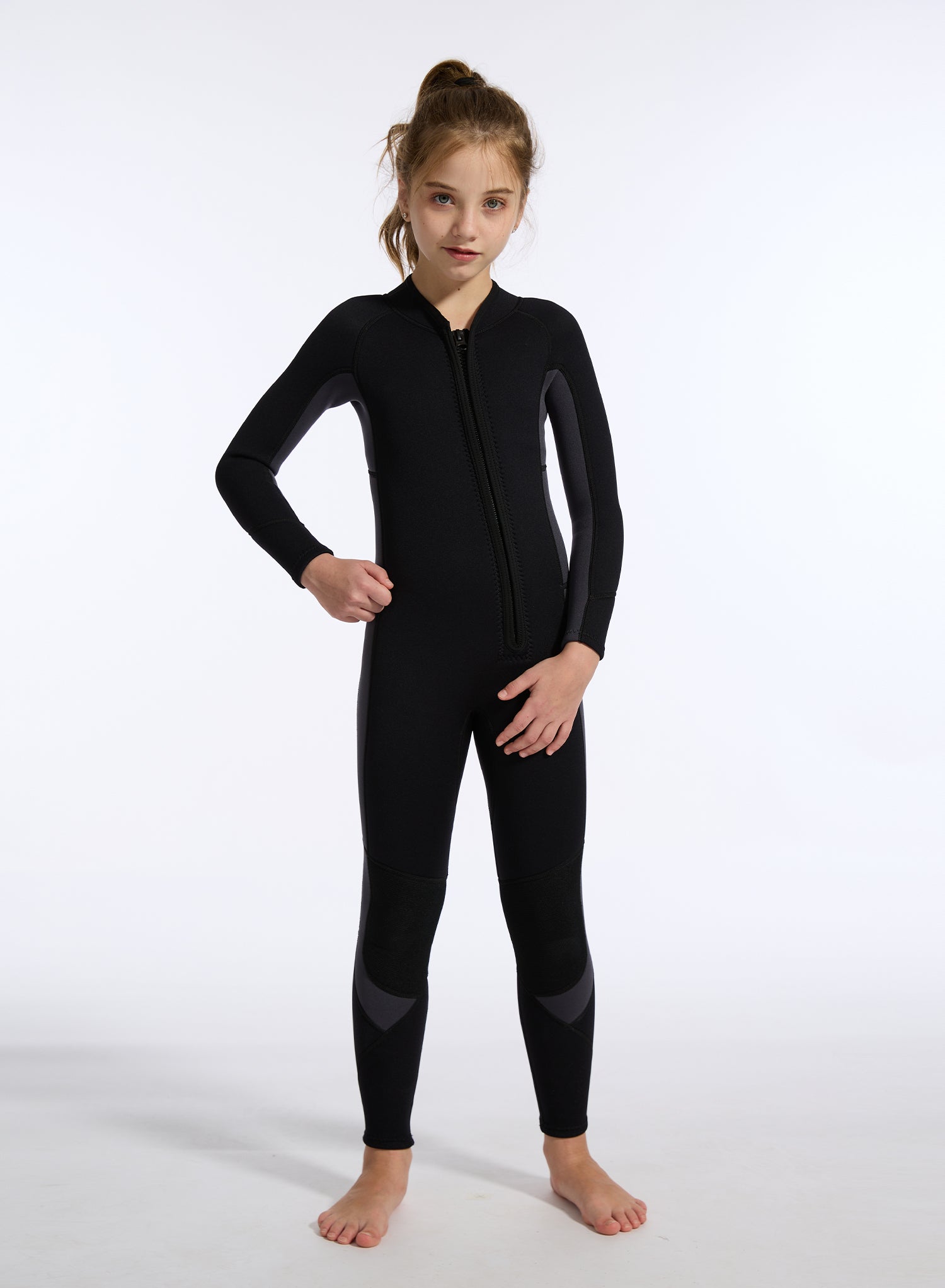 Kids  Wetsuit 3/2mm Neoprene Full Suit Grey | OEM Custom