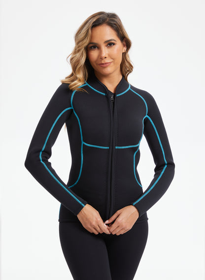 Women Wetsuit Tops 2mm Neoprene Long Sleeves | OEM Custom