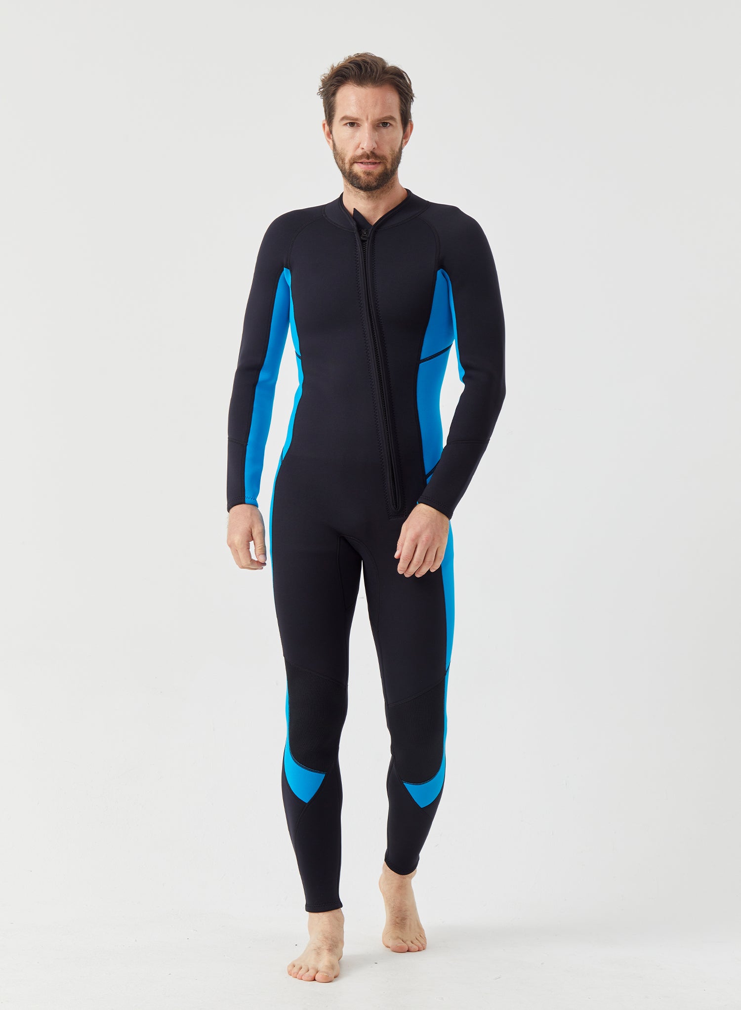 Men Wetsuit 3/2mm Neoprene Full Suit Blue | OEM Custom