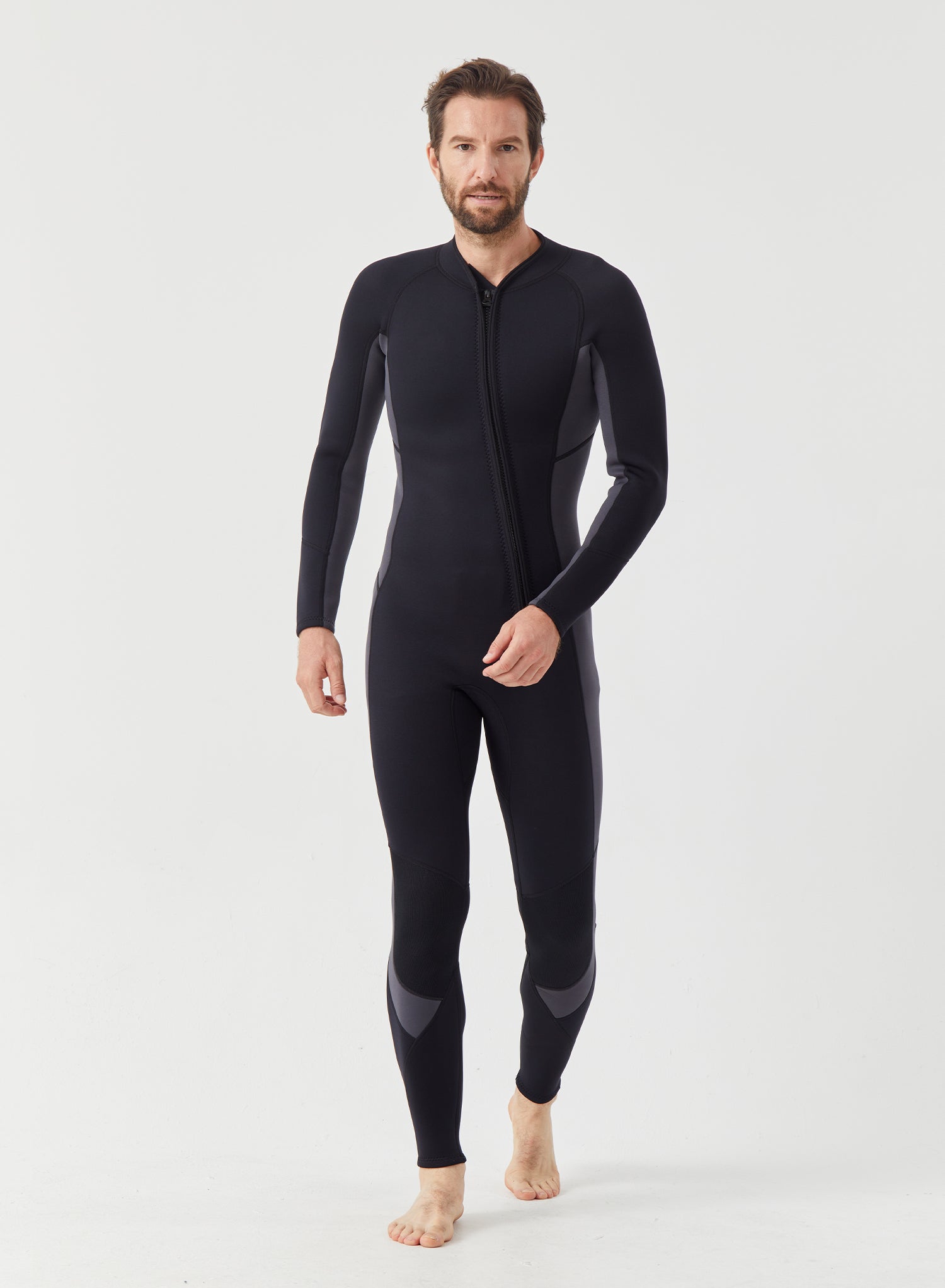 Men Wetsuit 3/2mm Neoprene Full Suit Grey | OEM Custom