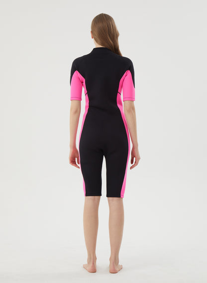 Women Wetsuit 3/2mm Neoprene Shorty Suit Pink | OEM Custom