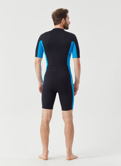 Men Wetsuit 3/2mm Neoprene Shorty Blue | OEM Custom